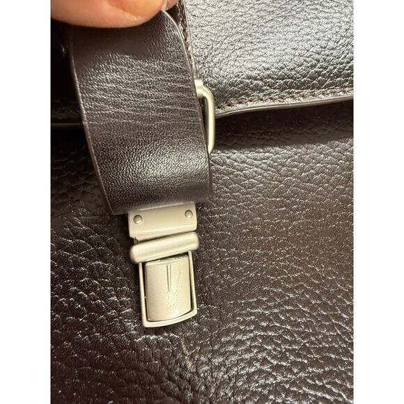 "KENNETH COLE NEW YORK" VTG Leather Briefcase Dk. Brown/Black Messenger Bag - Picture 4 of 16